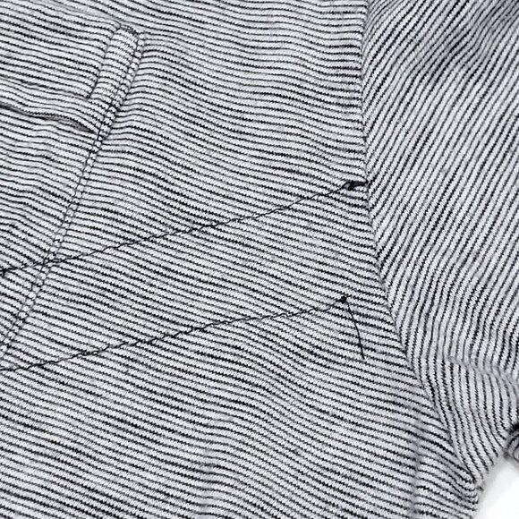 Billy Reid Mens Polo Shirt Size 2XL Gray Pinstripe Pocket Short Sleeve Preppy - Picture 11 of 11